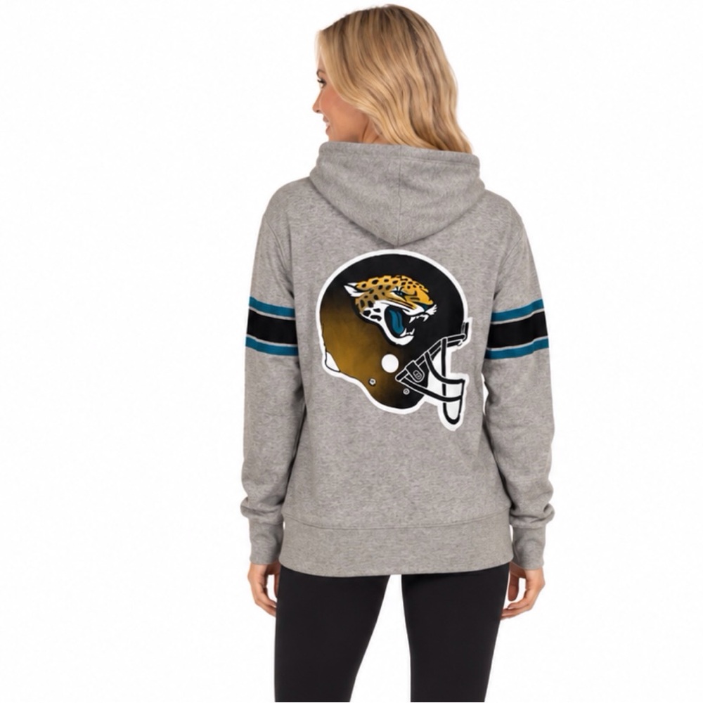 Jacksonville Jaguars Womens Juniors Hoodie Size Large 11/13 Sparkle Helmet Logo
